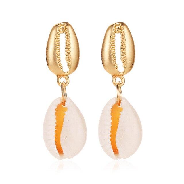 Boucles d'Oreilles Cauris Or