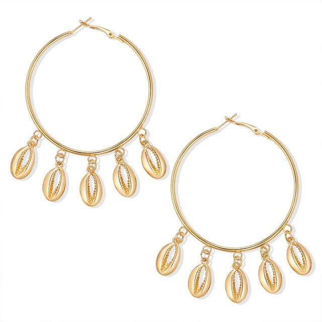 Boucles d'Oreilles Coquillage Anneaux Fins
