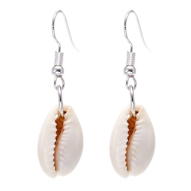 Boucles d'Oreilles Coquillage Cauri