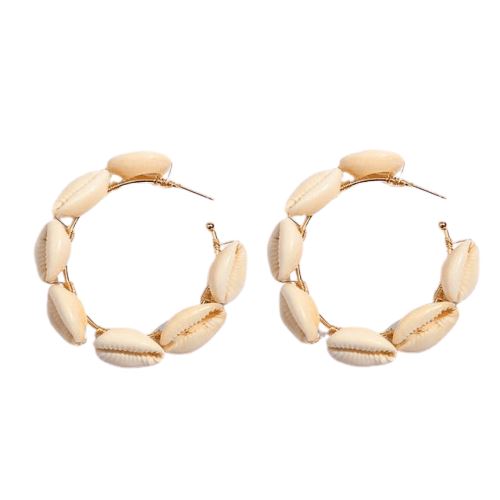 Boucles d'Oreilles Coquillage Créoles Cauris