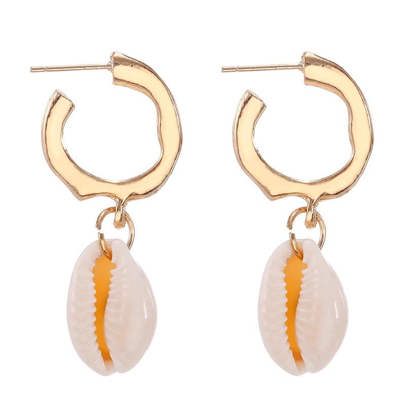 Boucles d'Oreilles Coquillage Dorées
