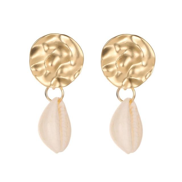 Boucles d'Oreilles Coquillage Grain de Café