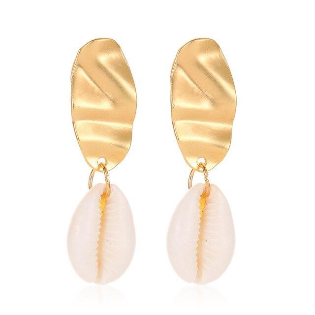 Boucles d'Oreilles Coquillage Porcelaine