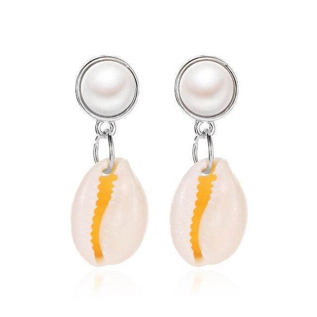 Boucles d'Oreilles Perles Et Cauris