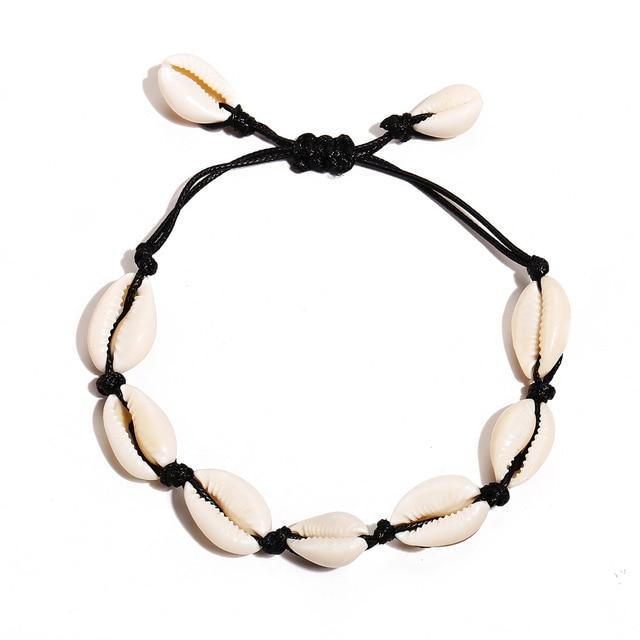 Bracelet Cheville Coquillage Cordon Cauris