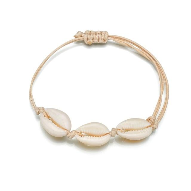 Bracelet Coquillage Cauri Tressé