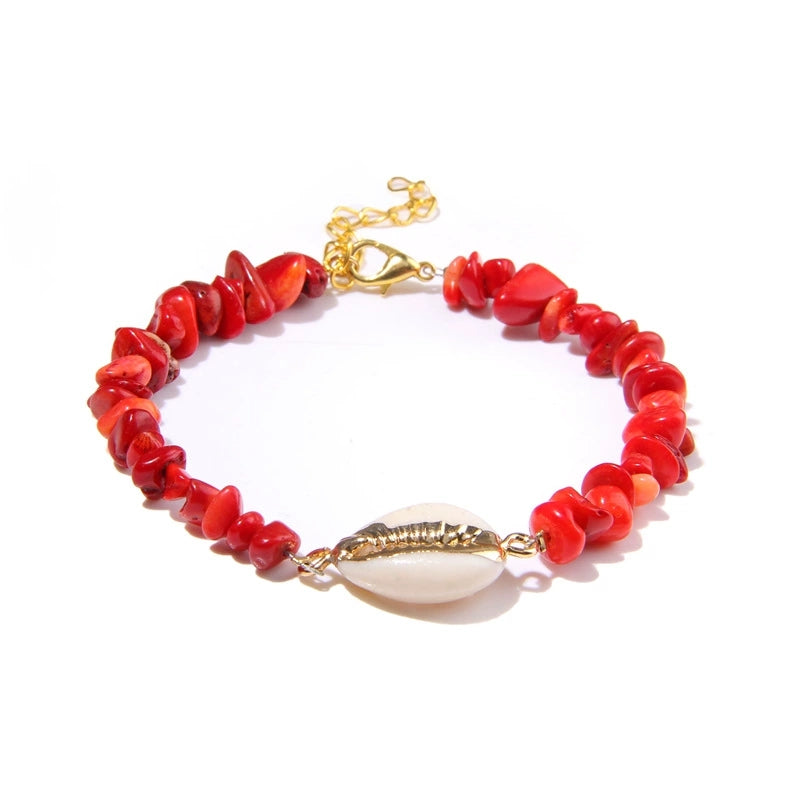Bracelet Coquillage Corail