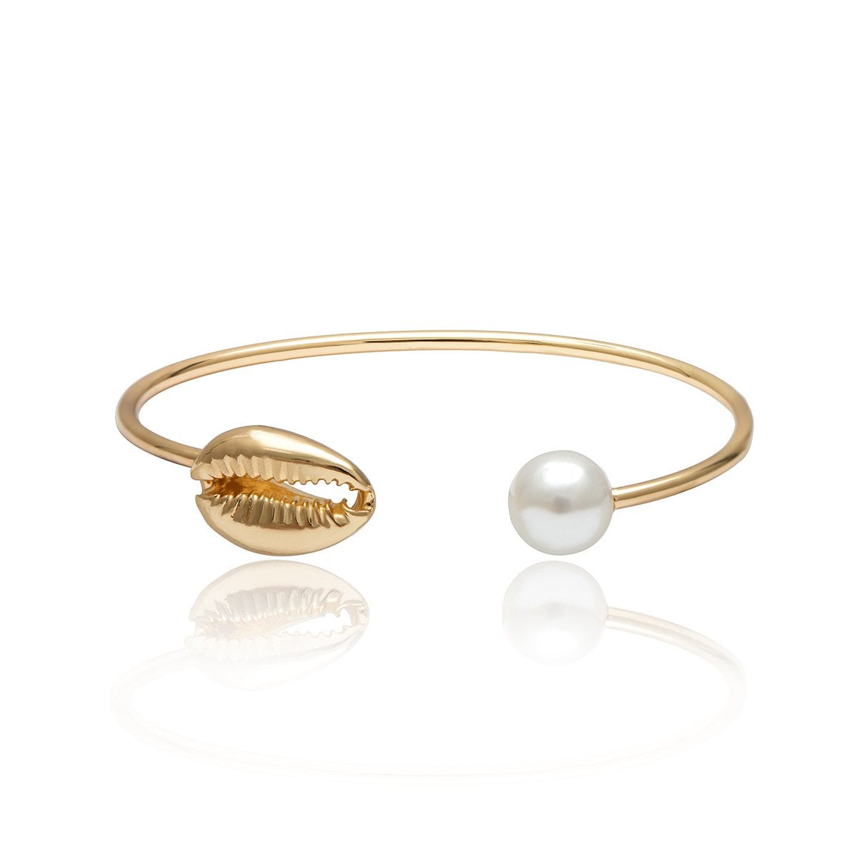 Bracelet Coquillage Or Cauri Jonc