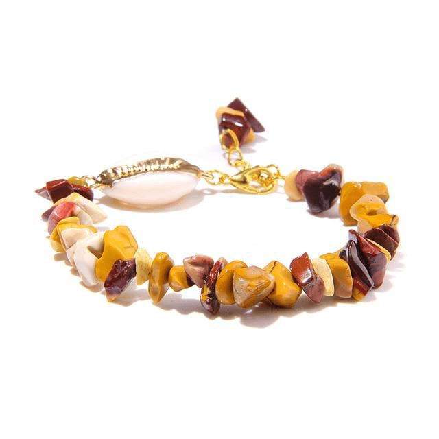 Bracelet Coquillage Pierres Mokaïte