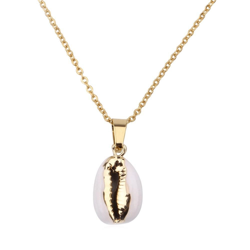 Collier Coquillage Acier Inoxydable Cauri