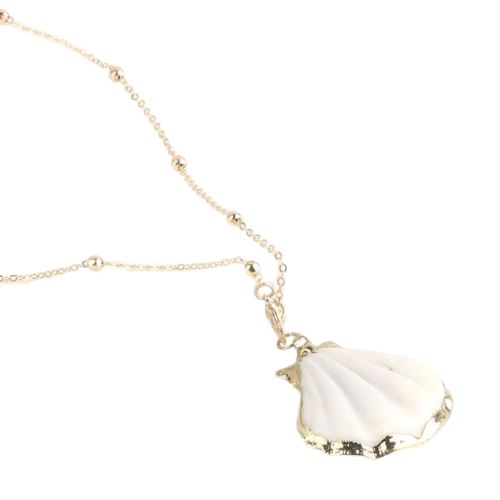 Collier Coquillage Blanc Saint Jacques