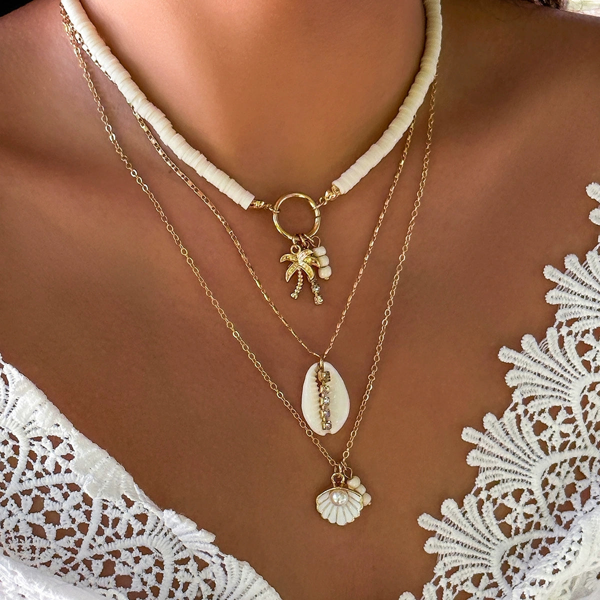 Collier Coquillage Grain De Café