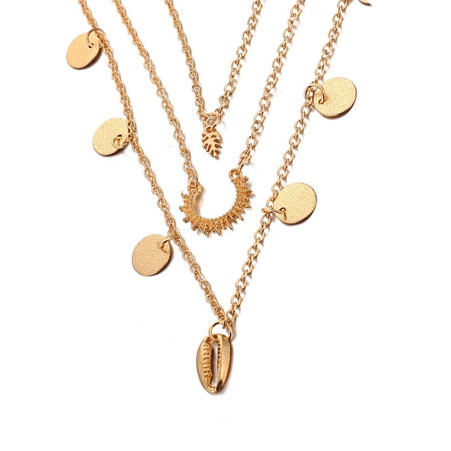 Collier Coquillage Oursin Doré