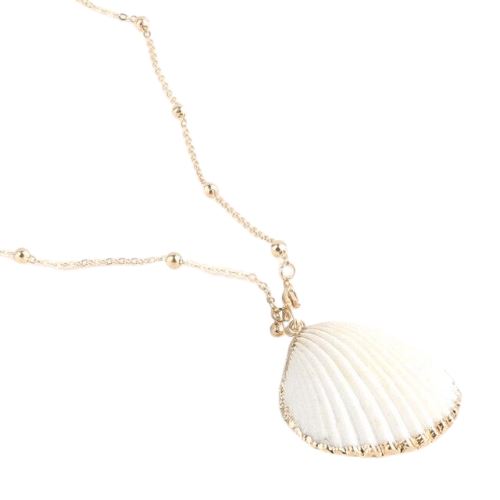 Collier Coquillage Pendentif Blanc