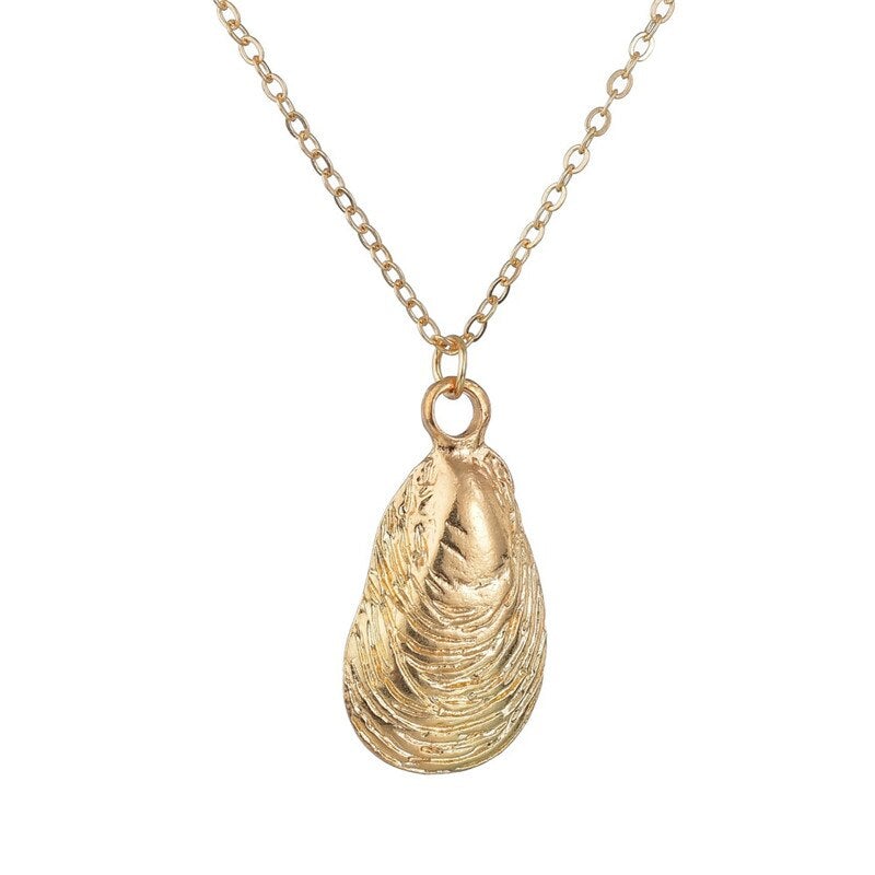 Collier Coquillage Pendentif Chaîne Acier