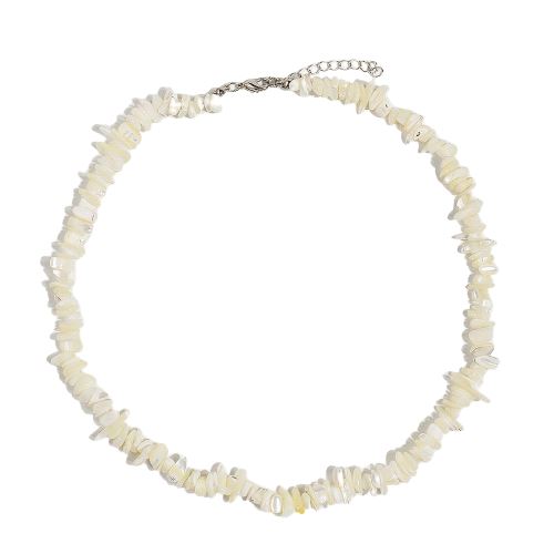Collier Coquillage Perles Plates Blanches