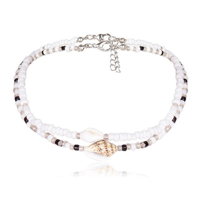 Collier Coquillage Ras du Cou Blanc Lot