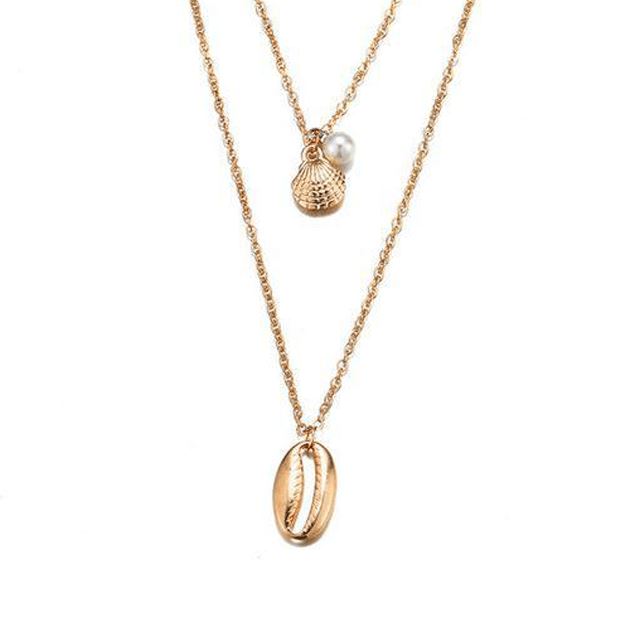Pendentif Cauri Or et Perle
